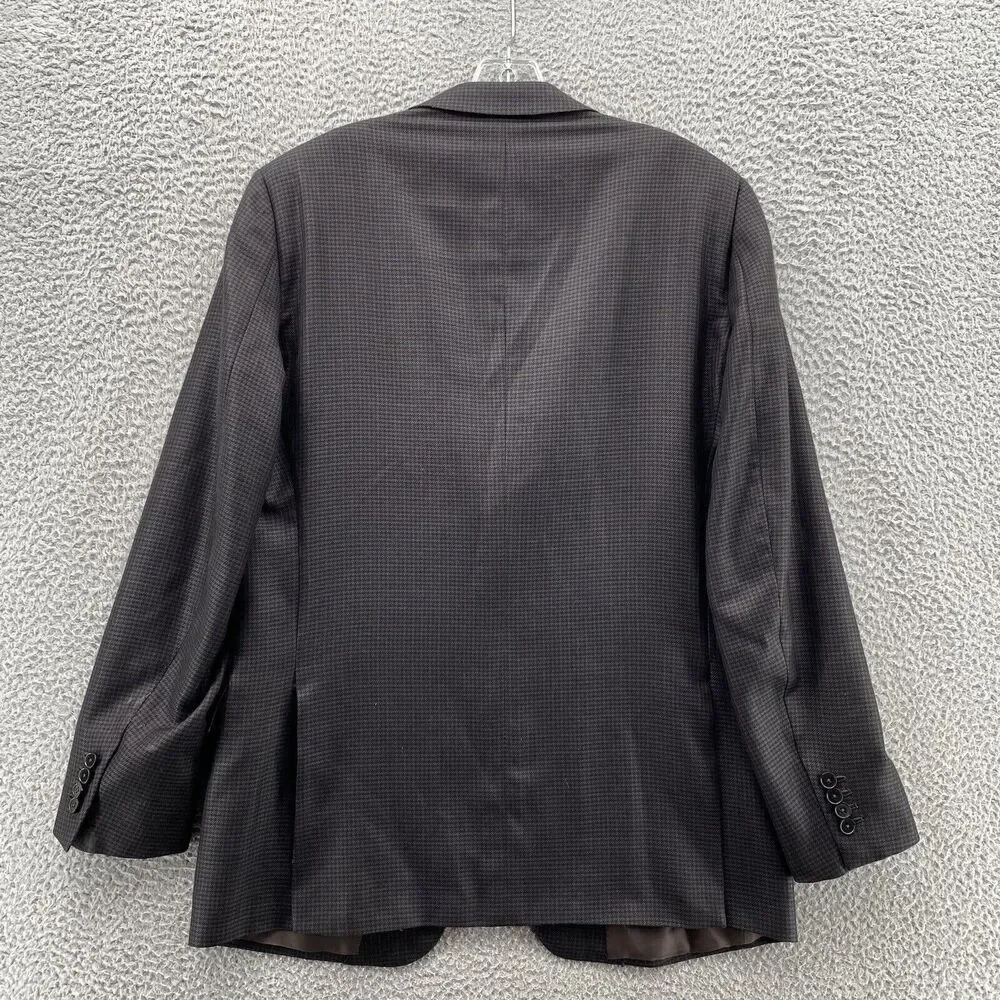 Ermenegildo Zegna Blazer Mens 52‎ R Brown Herringbone Cashmere Wool Silk Sport